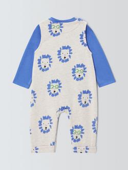 John Lewis Baby Lion Dungarees & Long Sleeve Top Set, Multi - view 2, Multi