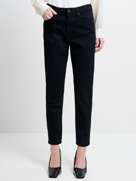 French Connection Cotton Denim Ankle Crop Cigarette Jeans, Black - view 2, Black