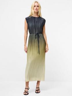 French Connection Xena Sleeveless Round Neck Midi Dress - view 2, Khaki/Multi