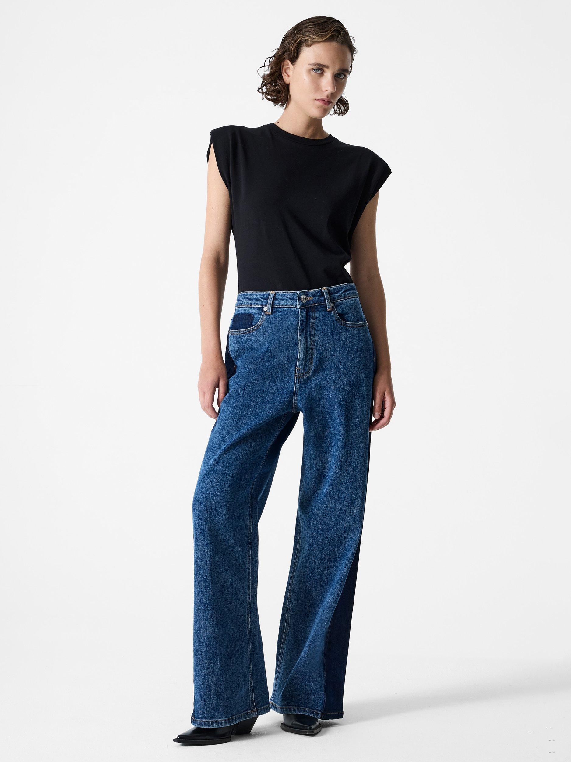 Product image 1 of 5, which shows French Connection Elliot Denim Side Panel Jeans, Blue Indigo, 14