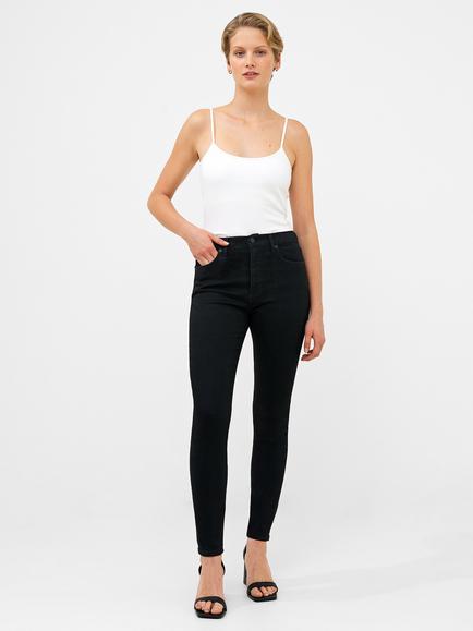 French Connection High Rise Soft Stretch Skinny Jeans, Black, Black
