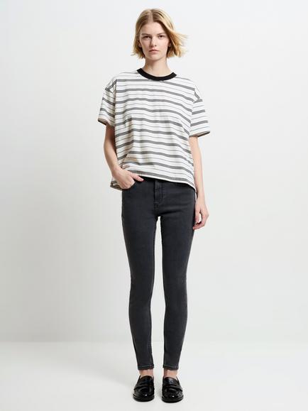 French Connection Skinny High Rise Denim Jeans, Charcoal