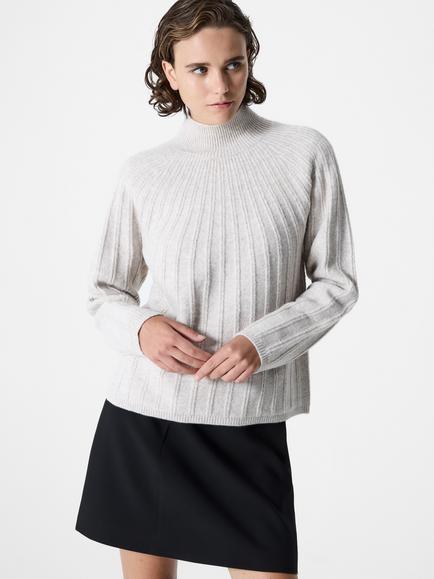 French Connection Kezia Long Sleeve High Neck Jumper, Pebble Neutral