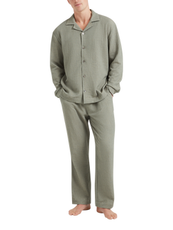 CHÉ Studios Cotton Cashmere Pyjama Top, Green Mid