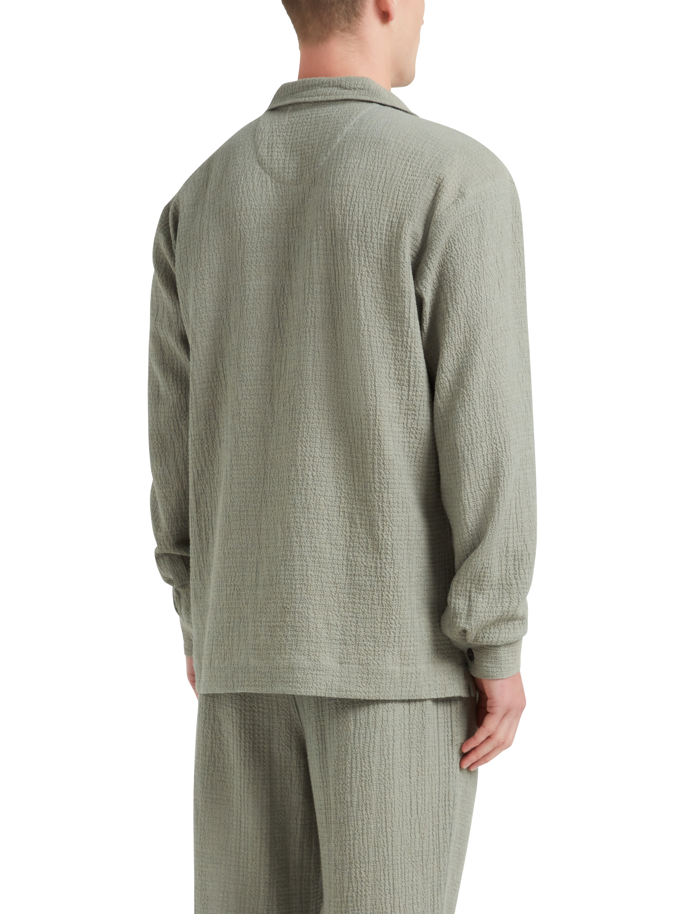 Product image 3 of 5, which shows CHÉ Studios Cotton Cashmere Pyjama Top, Green Mid, S