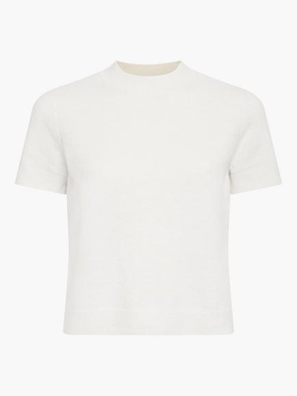 French Connection Vhari Mock Neck Knit Top, Porcelain Cream