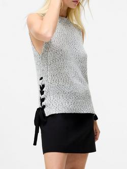 French Connection Wai Sleeveless Long Lace Up Vest - view 2, Multi