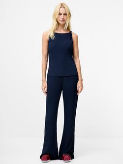 French Connection Meera Boat Neck Twist Straps Top - view 2, Washed Indigo