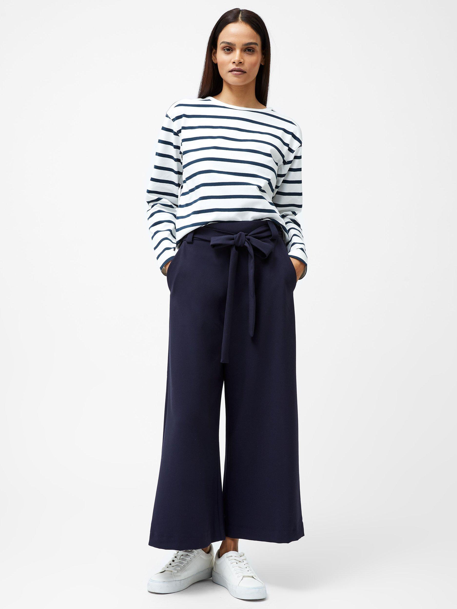 Product image 1 of 5, which shows French Connection Whisper Belted Culottes, Utility Blue, 6