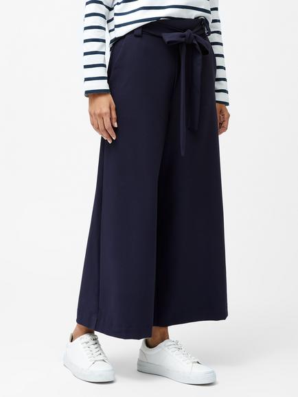 French Connection Whisper Belted Culottes, Utility Blue - view 2, Utility Blue