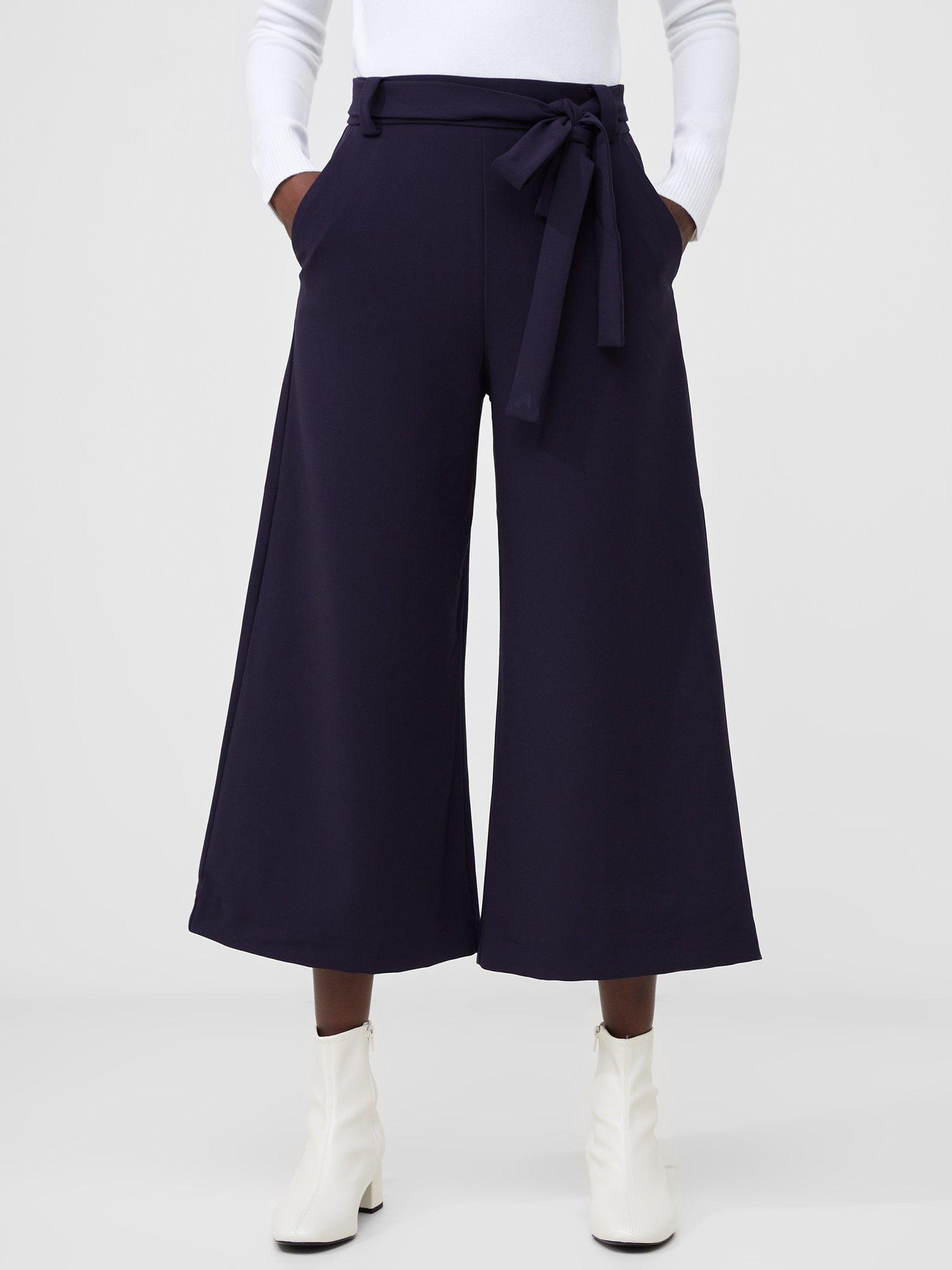 Product image 3 of 5, which shows French Connection Whisper Belted Culottes, Utility Blue, 6