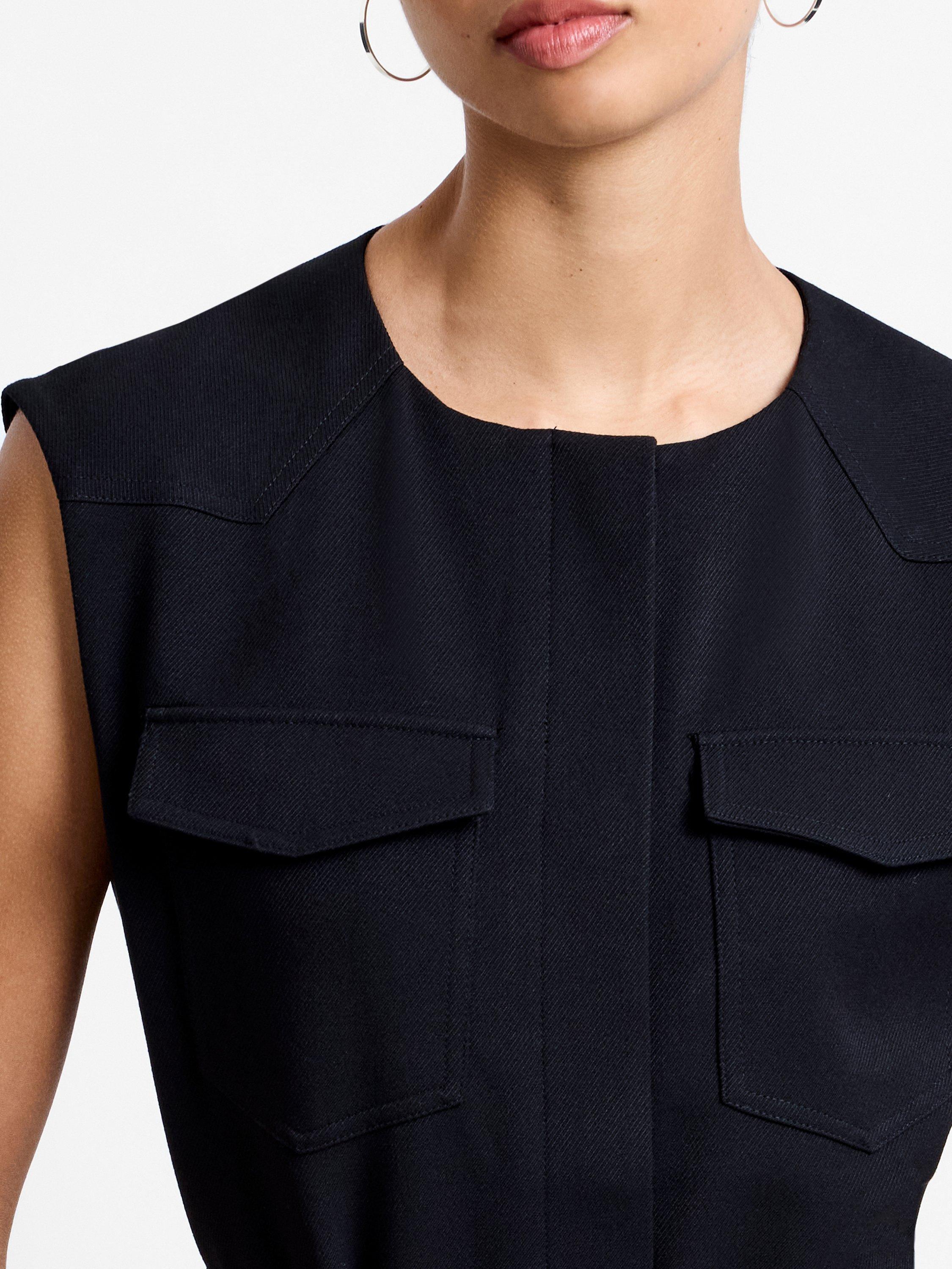 Product image 2 of 6, which shows French Connection Clover Tie Waistcoat, Black, 6