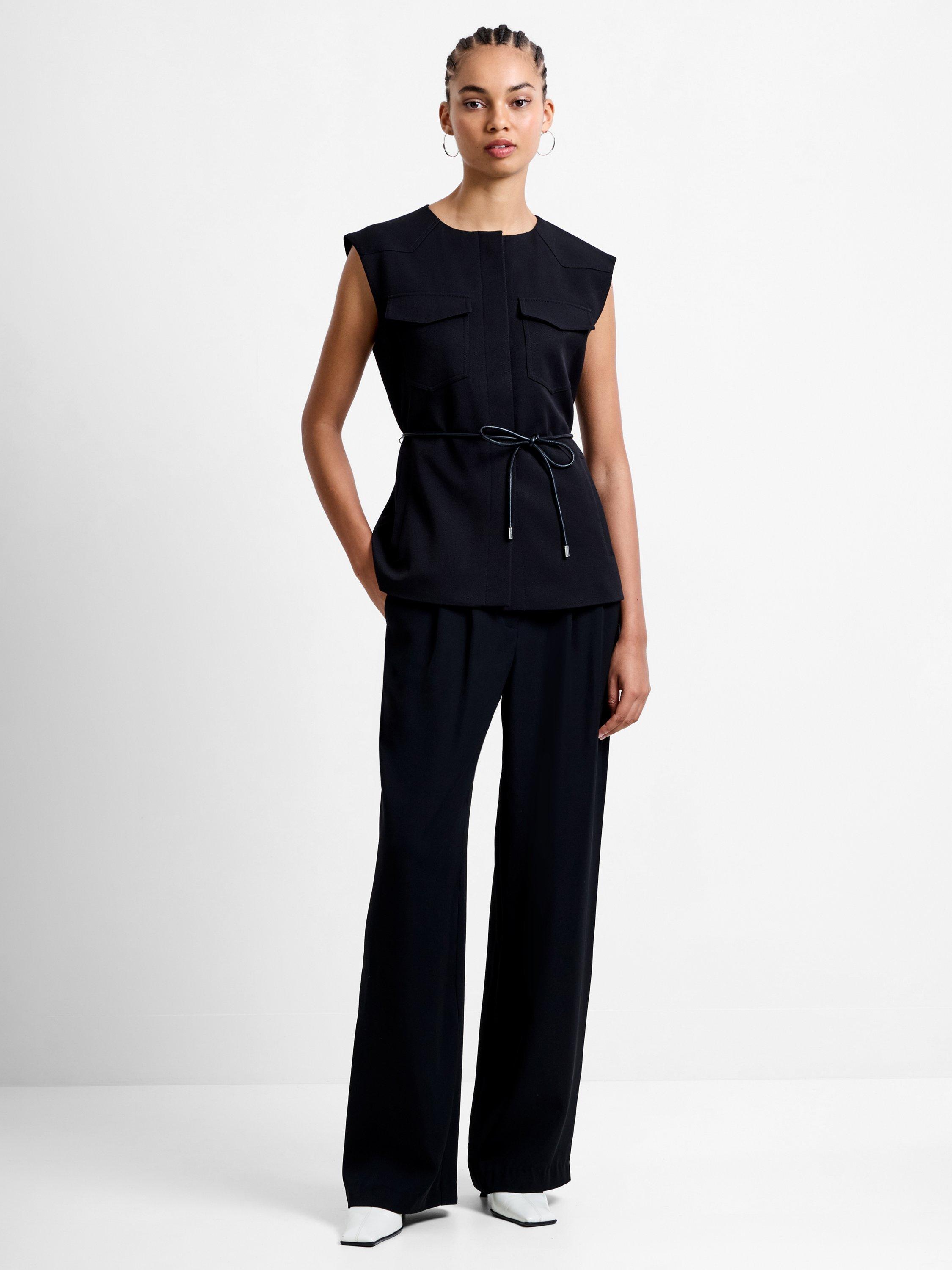 Product image 4 of 6, which shows French Connection Clover Tie Waistcoat, Black, 6