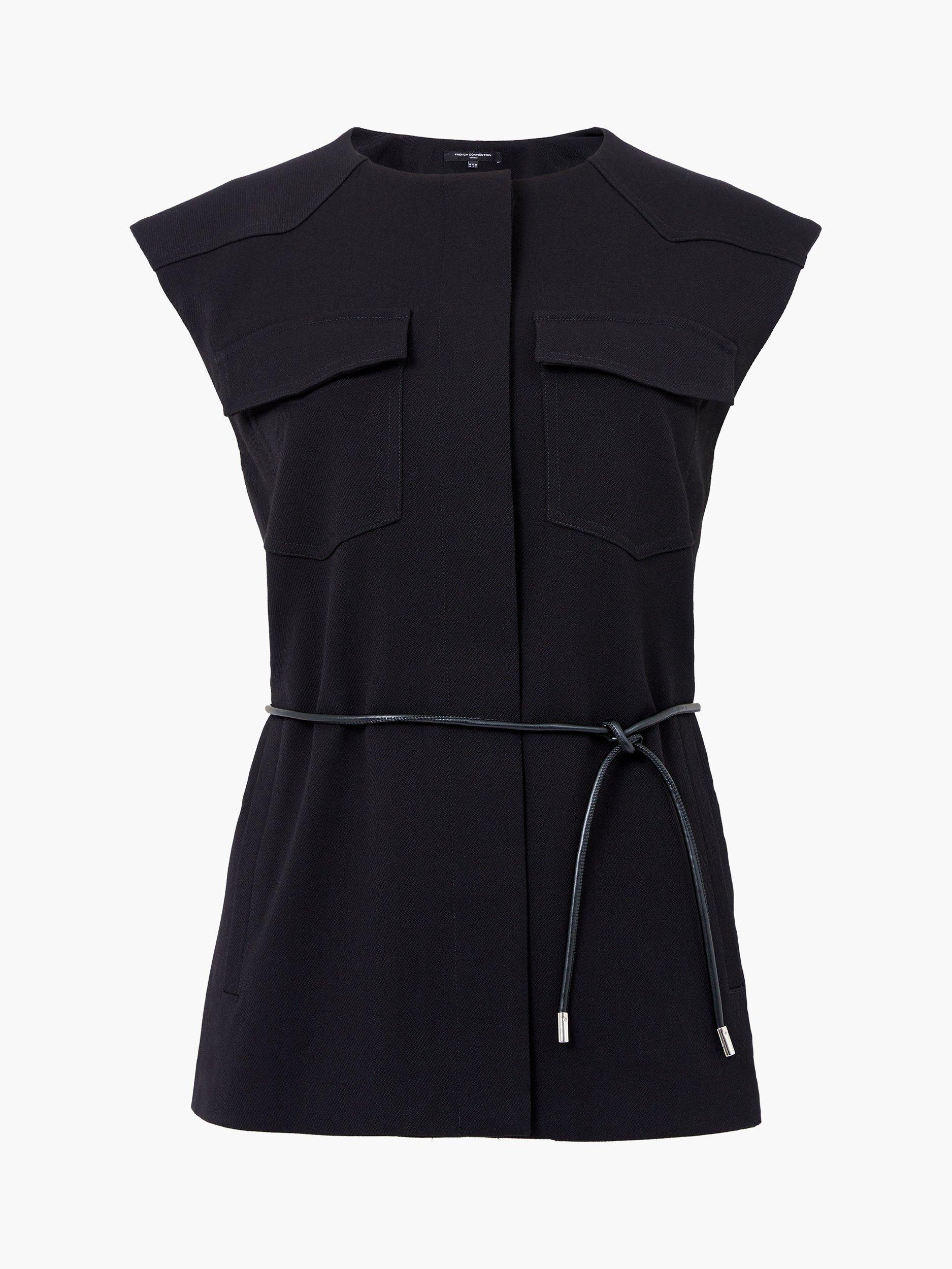 Product image 6 of 6, which shows French Connection Clover Tie Waistcoat, Black, 6