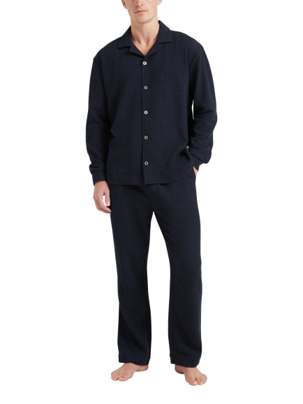 CHÉ Studios Cotton Cashmere Pyjama Top, Blue Navy
