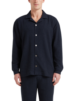 CHÉ Studios Cotton Cashmere Pyjama Top - view 2, Blue Navy