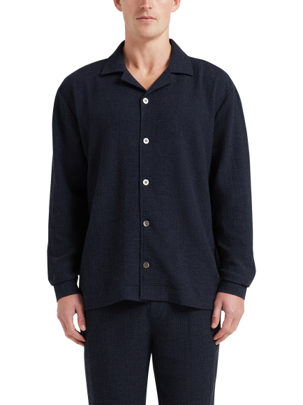 CHÉ Studios Cotton Cashmere Pyjama Top - view 2, Blue Navy