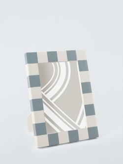 John Lewis Checkerboard Photo Frame, Ice Blue