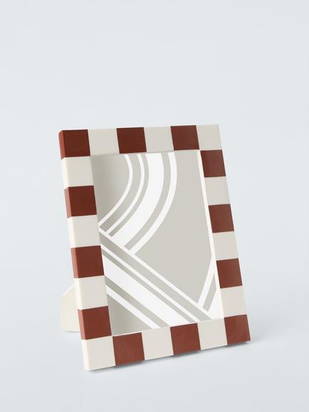 John Lewis Checkerboard Photo Frame, Sienna Red
