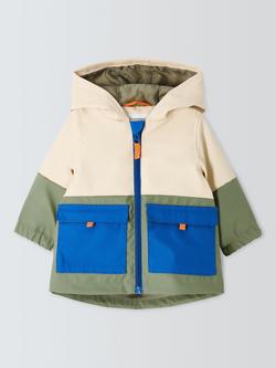 John Lewis Kids' Colourblock Showerproof Rain Mac, Multi, Multi