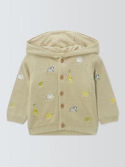 John Lewis Baby Safari Hooded Cardigan, Green, Green