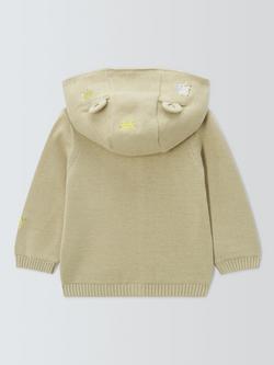 John Lewis Baby Safari Hooded Cardigan, Green - view 2, Green