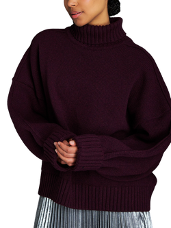 EAST 42ND Stretchy Wool Rich Turtleneck Jumper, Fig