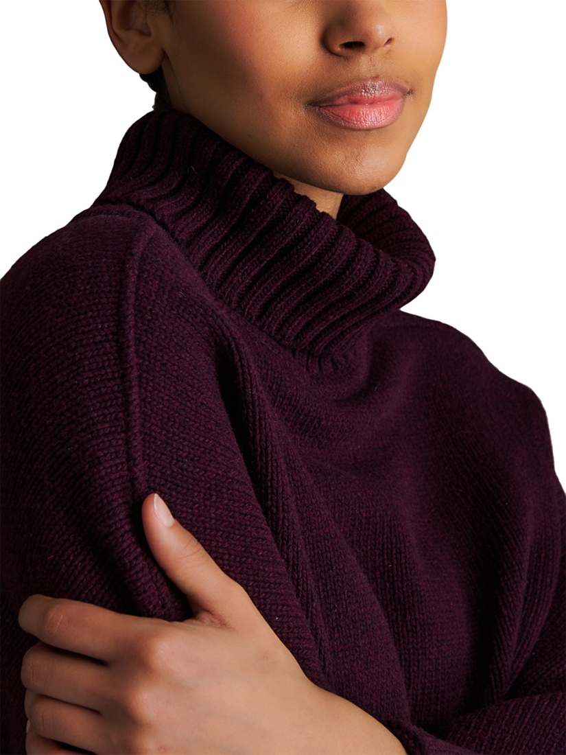 Product image 5 of 7, which shows EAST 42ND Stretchy Wool Rich Turtleneck Jumper, Fig, XS