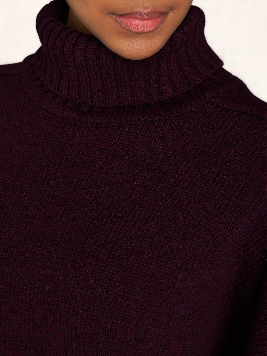 Product image 7 of 7, which shows EAST 42ND Stretchy Wool Rich Turtleneck Jumper, Fig, XS