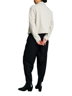 EAST 42ND Cropped Herringbone Wool Tailored Jacket - view 2, Herringbone Ivory