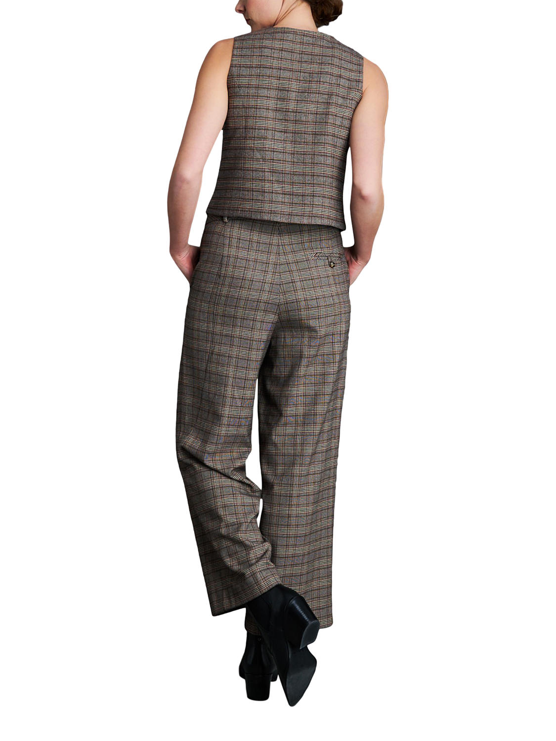 Product image 4 of 7, which shows EAST 42ND Check Print Buttoned Waistcoat, Check, M