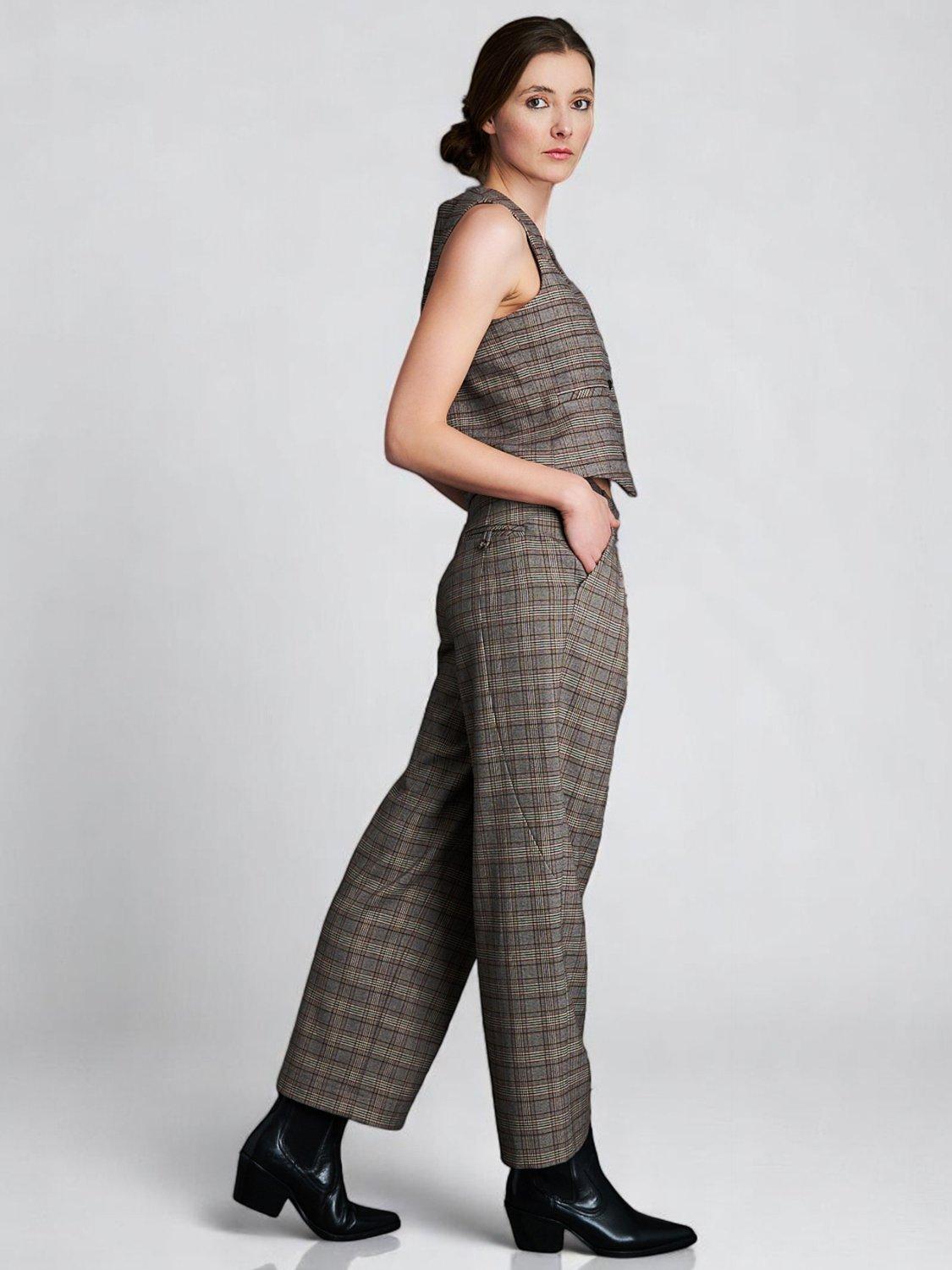 Product image 7 of 7, which shows EAST 42ND Check Print Buttoned Waistcoat, Check, M