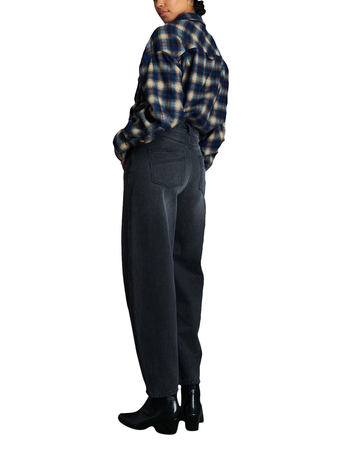 Product image 4 of 7, which shows EAST 42ND Check Print Shirt, Navy Check, M
