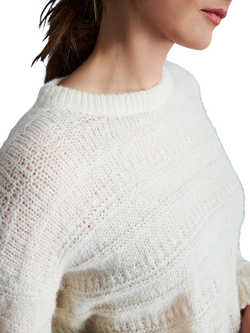 EAST 42ND Alpaca Wool Cropped Chunky Jumper - view 2, Cream
