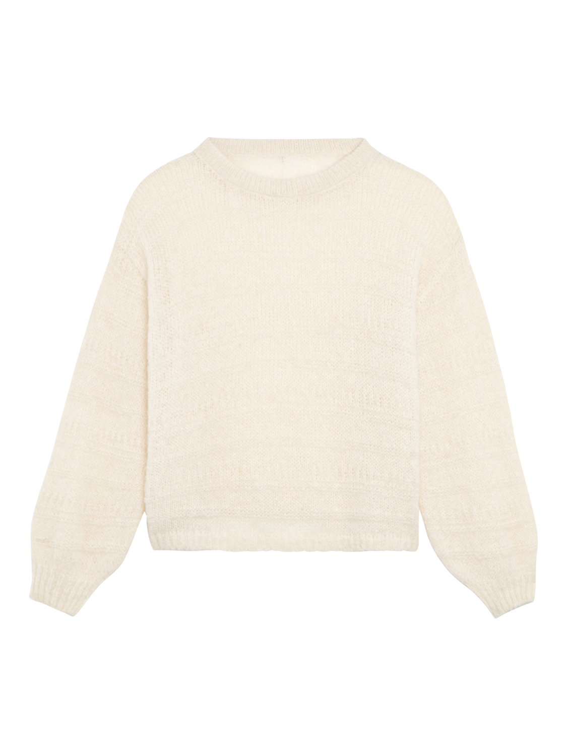 Product image 5 of 6, which shows EAST 42ND Alpaca Wool Cropped Chunky Jumper, Cream, M-L