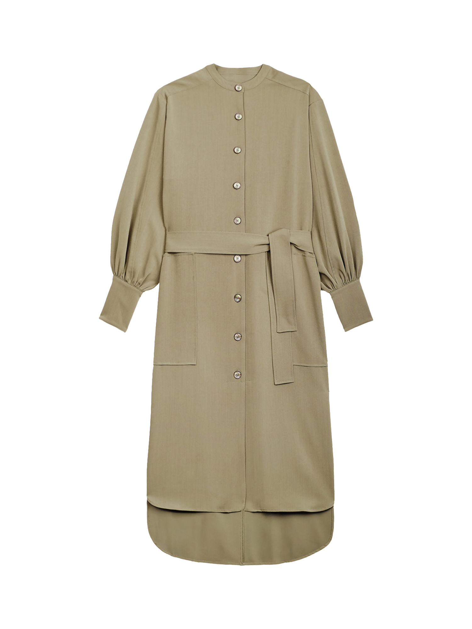 Product image 6 of 7, which shows EAST 42ND Longline Buttoned Day Trench Coat, Dark Khaki, XS