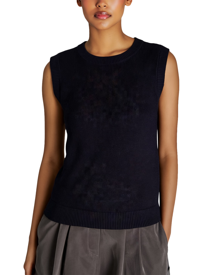 Product image 1 of 3, which shows EAST 42ND Knitted Tank Top, Black, XS