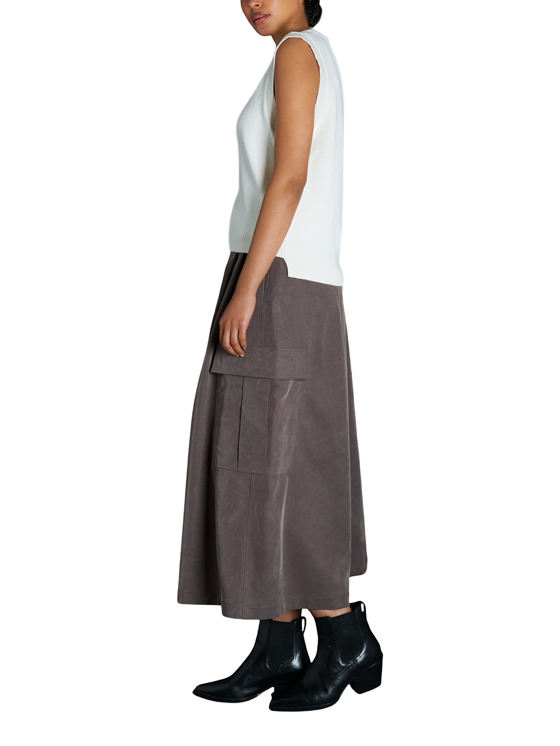 Product image 3 of 6, which shows EAST 42ND Knitted Tank Top, Nude, XS