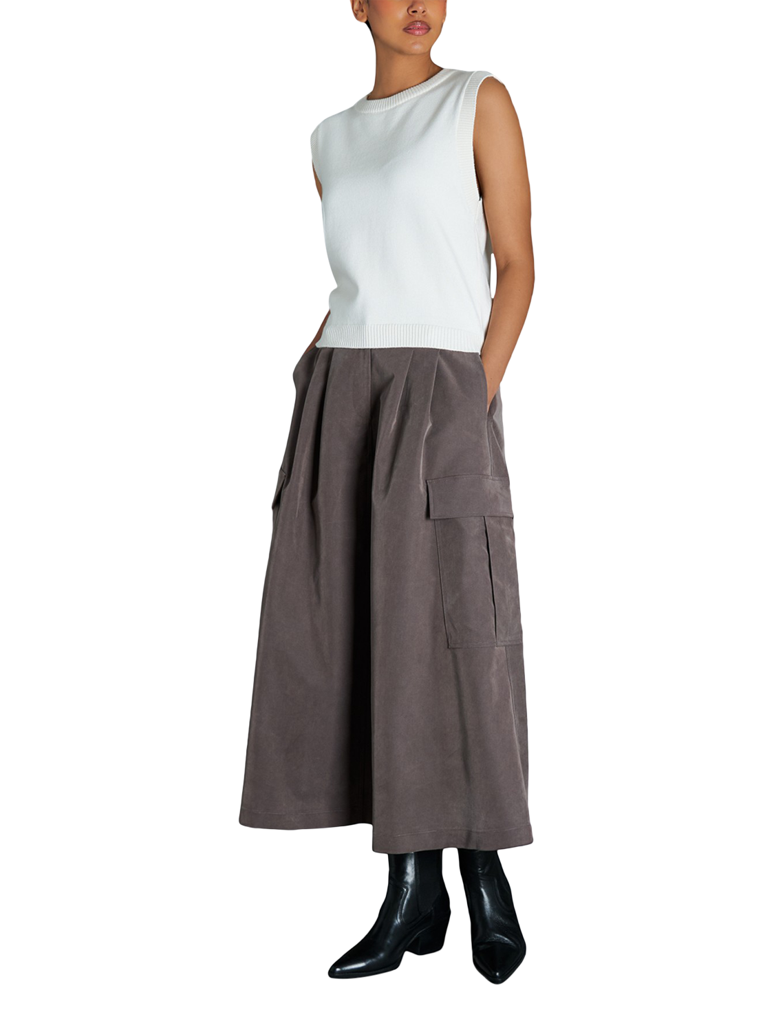 Product image 4 of 6, which shows EAST 42ND Knitted Tank Top, Nude, XS