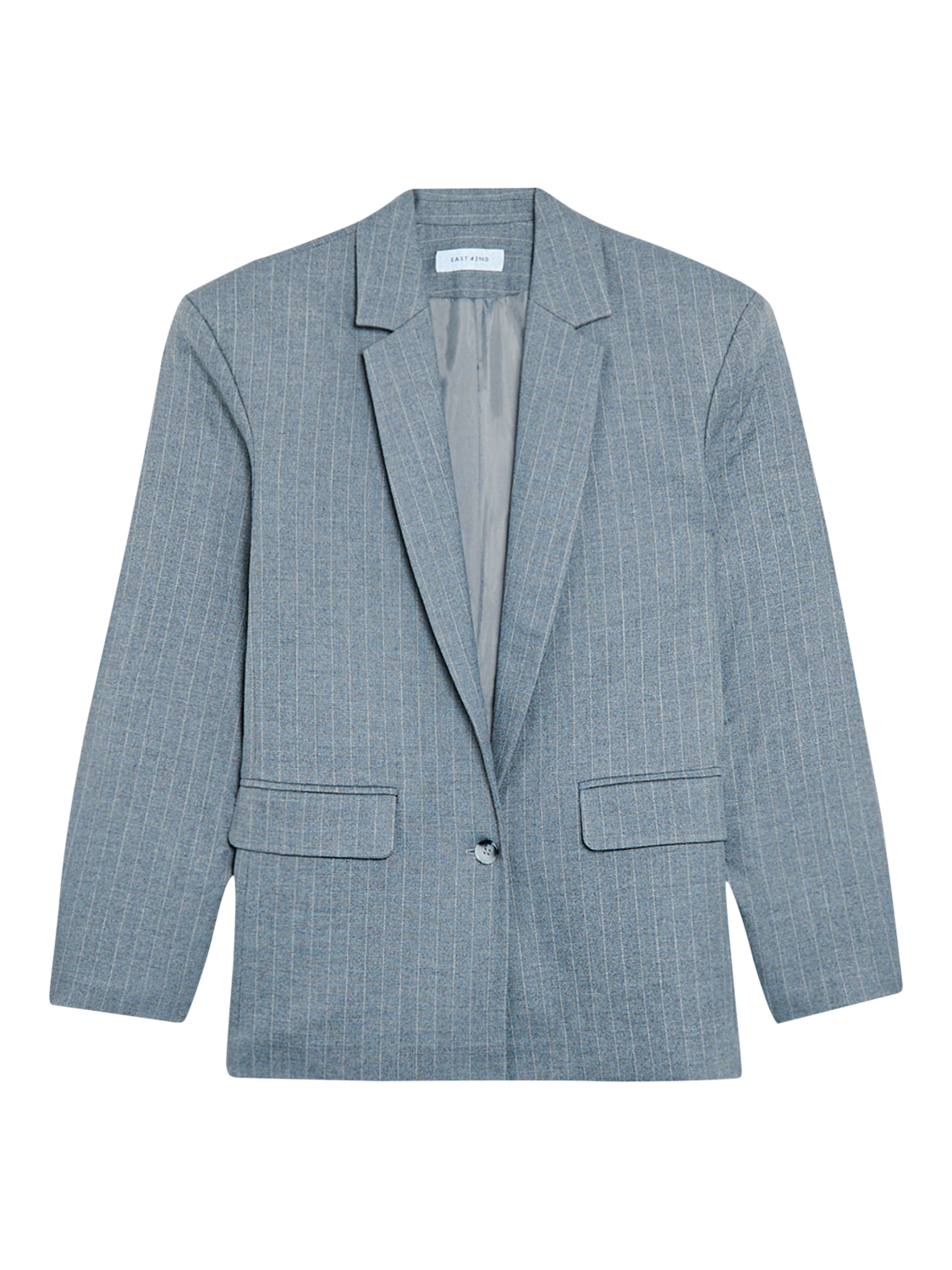 Product image 6 of 7, which shows EAST 42ND Tailored Pinstripe Blazer, Grey Pinstripe, 12