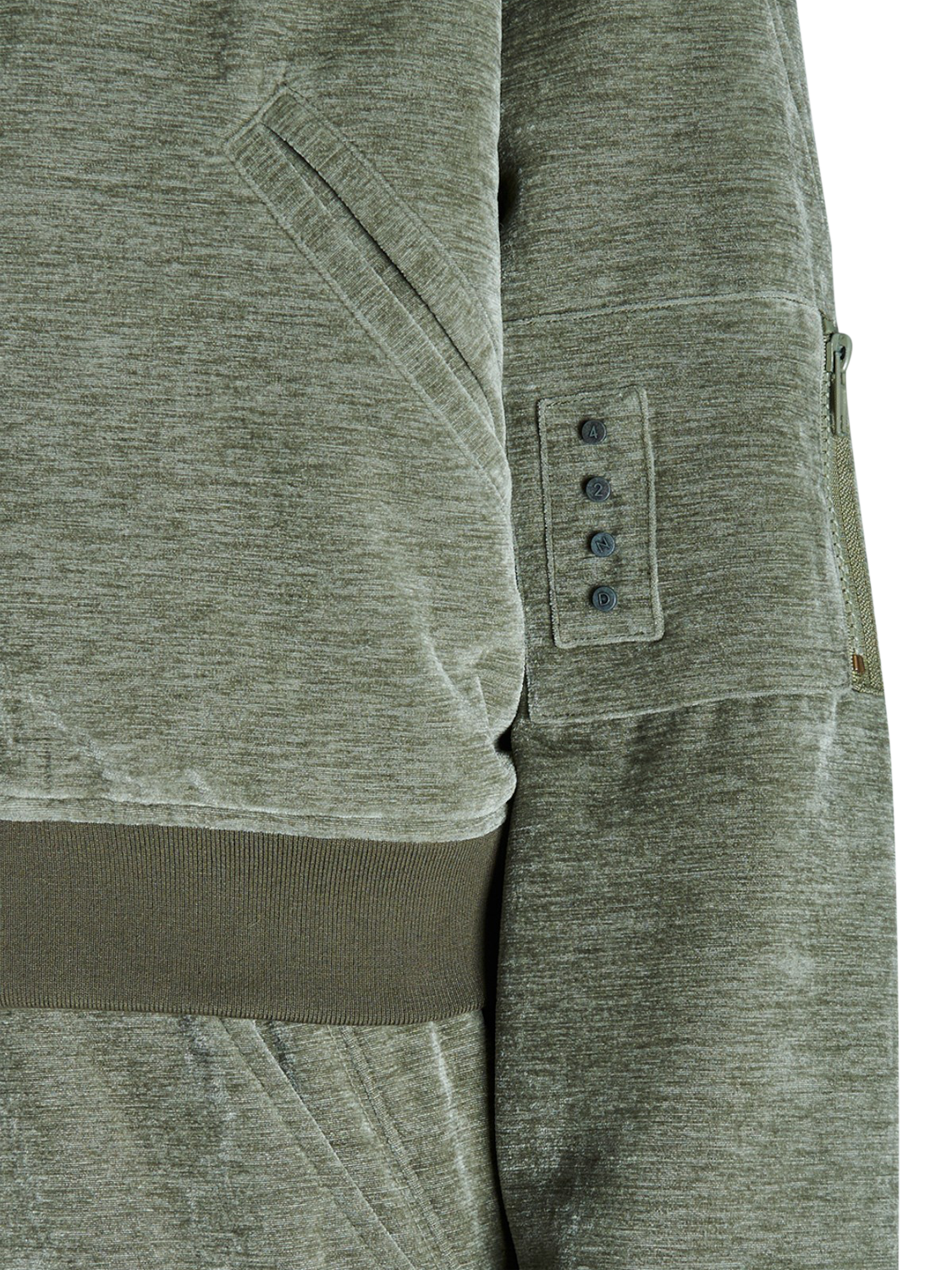 Product image 7 of 7, which shows EAST 42nd Velvet Bomber Jacket, Sage, M