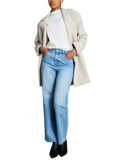 EAST 42ND Herringbone Pure Wool Coat, Herringbone Ivory - view 2, Herringbone Ivory