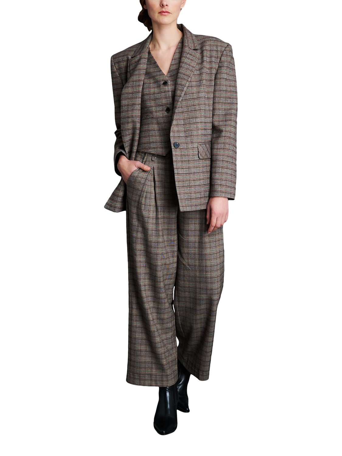 Product image 6 of 7, which shows EAST 42ND Tailored Check Print Blazer, Check, 10