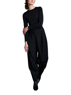 EAST 42ND Relaxed Tapered Trousers, Black, Black
