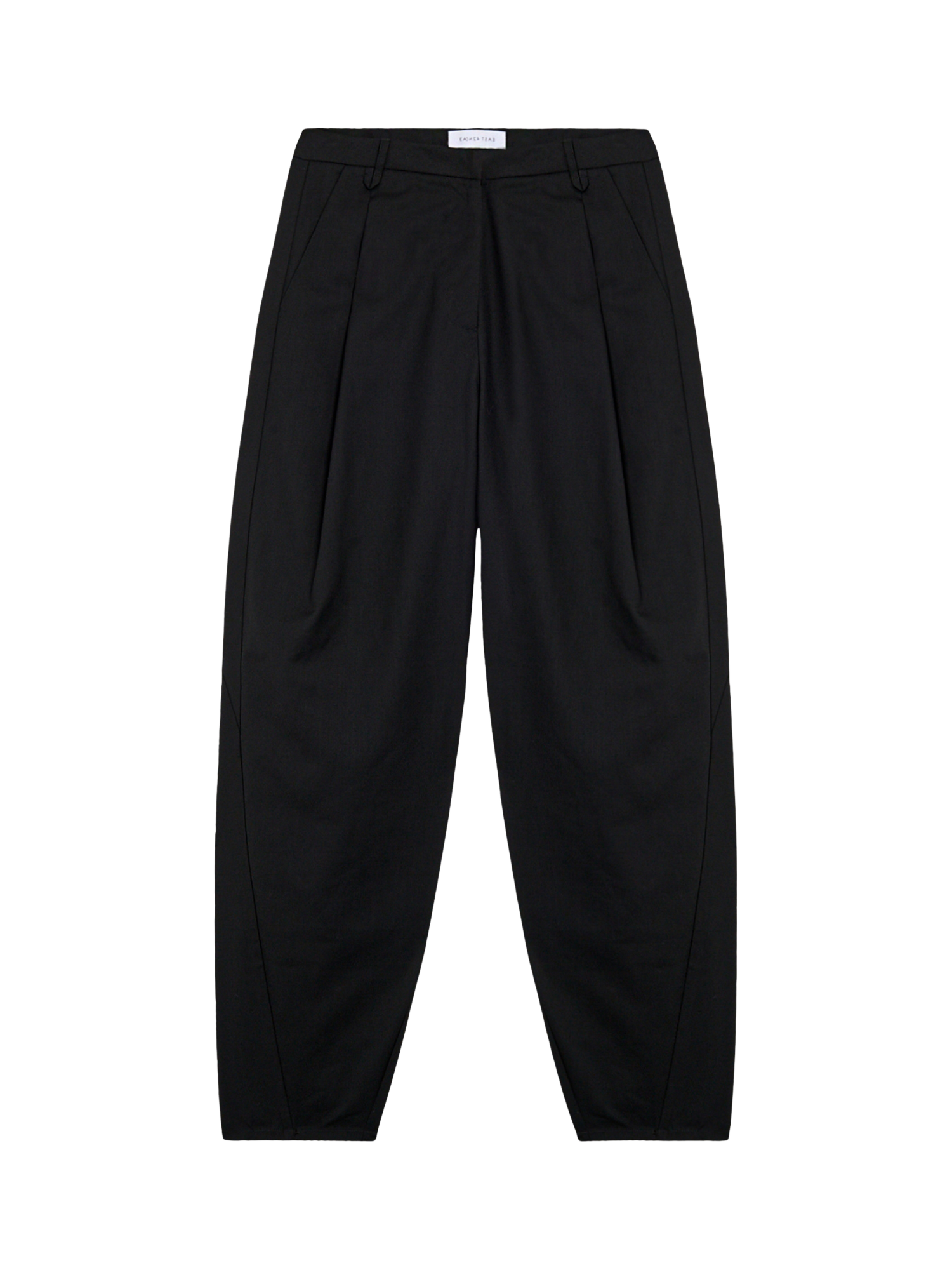 Product image 3 of 9, which shows EAST 42ND Relaxed Tapered Trousers, Black, L