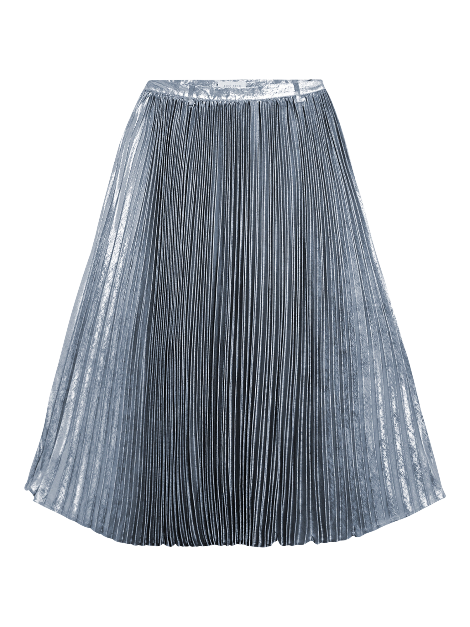 Product image 7 of 8, which shows EAST 42ND Pleated Midi Skirt, Silver, XS