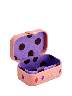 Stych Kids' Velour Unicorn Jewellery Box, Pink Light - view 2, Pink Light