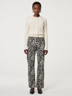 Fabienne Chapot Quilted Slim Fit Cardigan, White - view 2, White