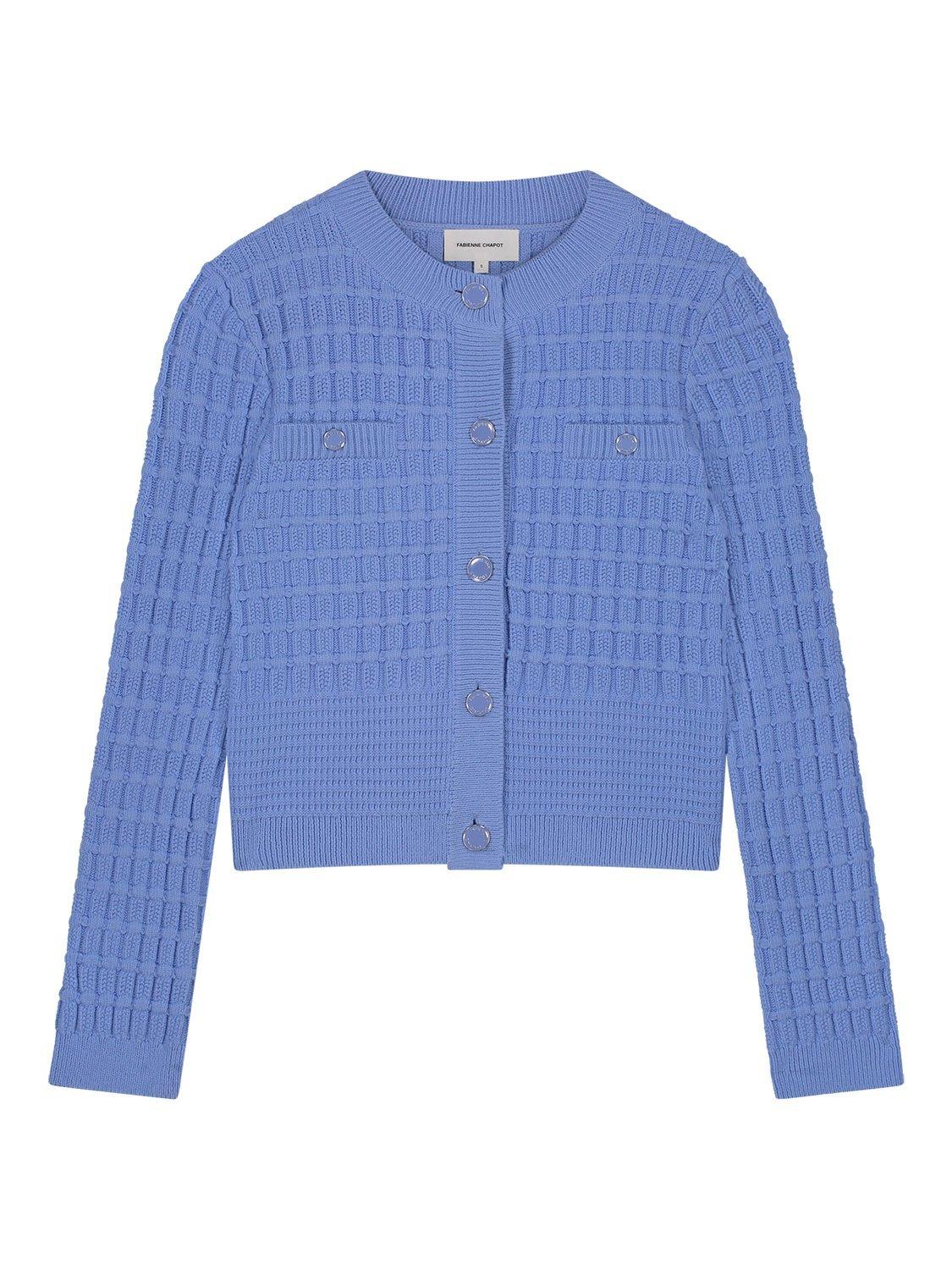 Product image 3 of 4, which shows Fabienne Chapot Chin Cardigan, Blue, S