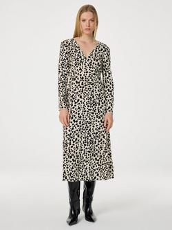 Fabienne Chapot Doris Abstract Midi Dress, White/Black, White/Black